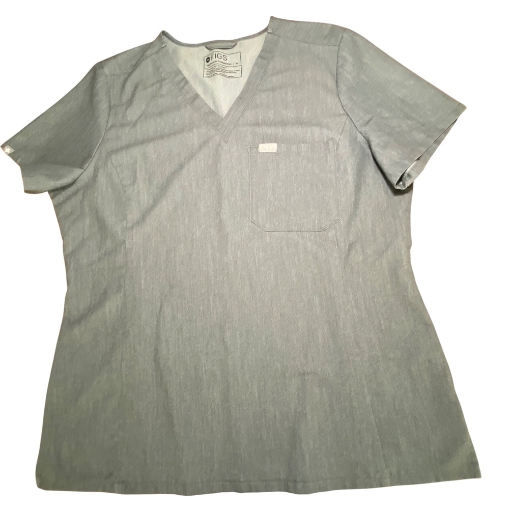FIGS Technical Collection Catarina Heather Gray V-Neck Scrub Top XL W22SW1014